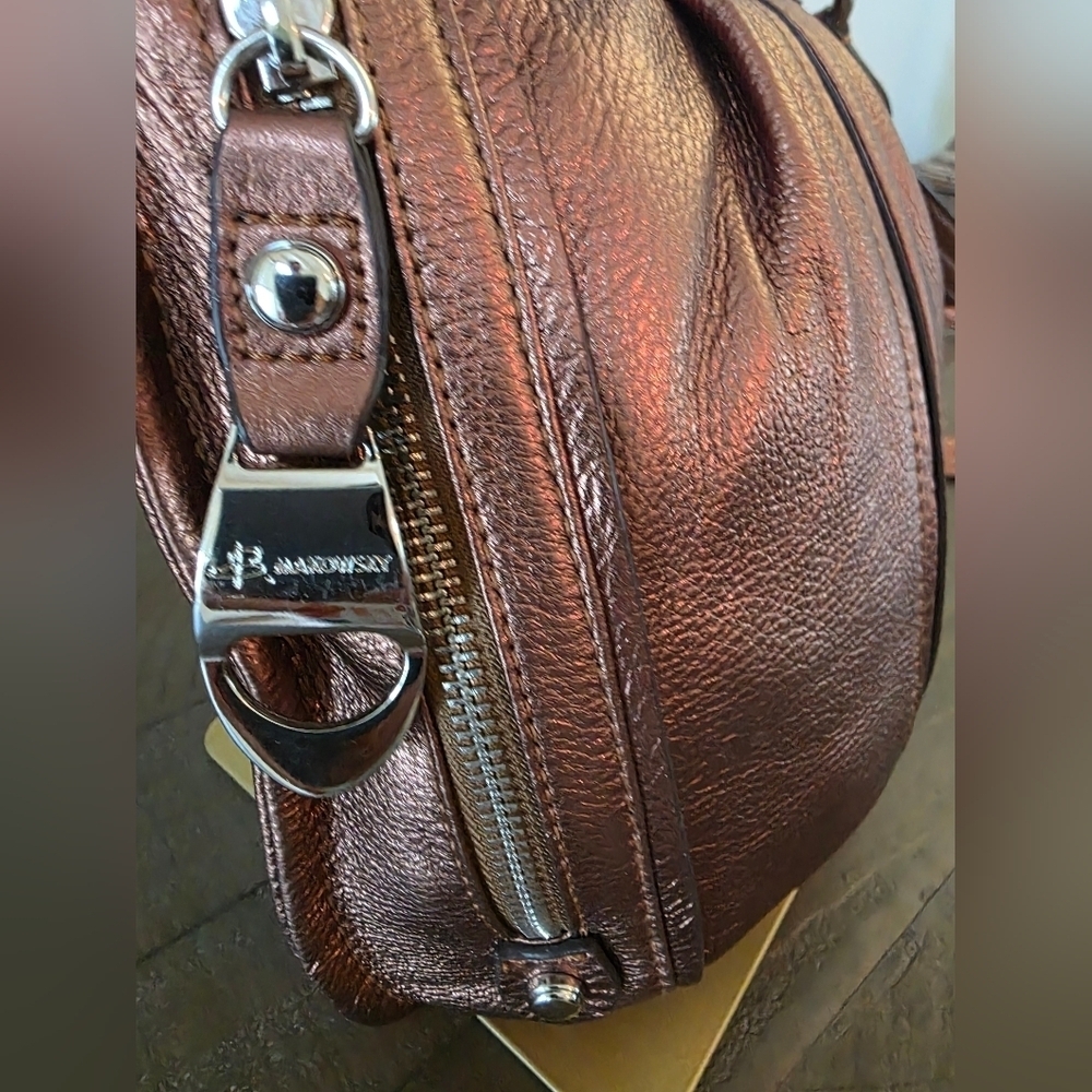 B. Makwowsky Copper Leather Crossbody Bag NWT - Picture 11 of 12